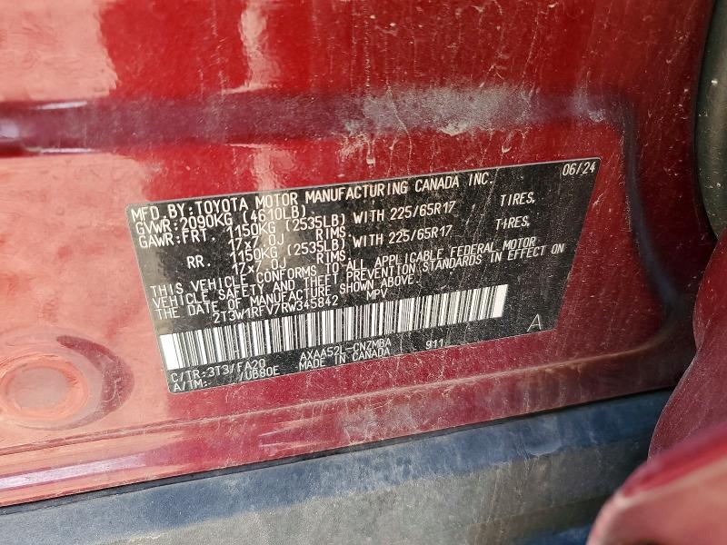 Продаж на аукціоні авто 2024 Toyota Rav4, vin: 2T3W1RFV7RW345842, номер лоту: 74636895