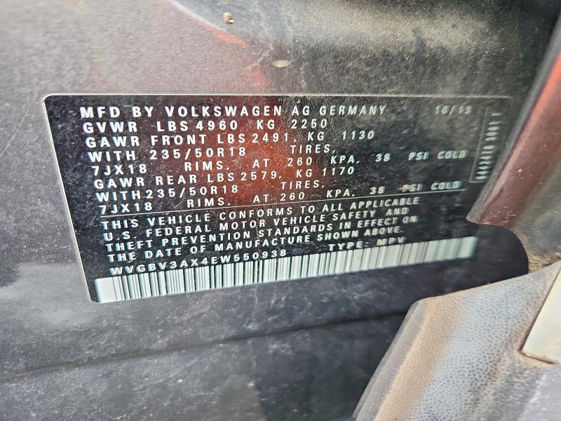 Aukcja sprzedaży 2014 Volkswagen Tiguan, vin: WVGBV3AX4EW550938, numer aukcji: 78611405