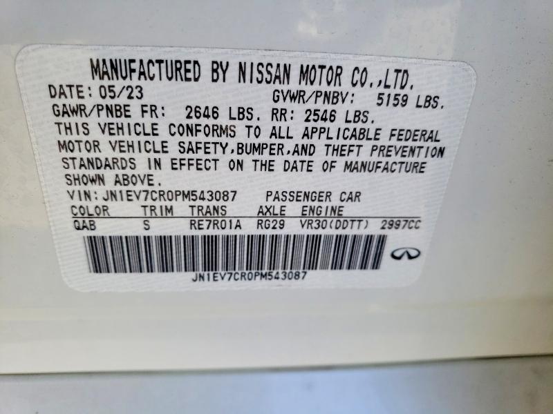 Aukcja sprzedaży 2023 Infiniti Q50, vin: JN1EV7CR0PM543087, numer aukcji: 78706925