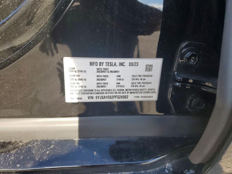Продажа на аукционе авто 2023 Tesla Model S, vin: 5YJSA1E62PF524562, номер лота: 77786475