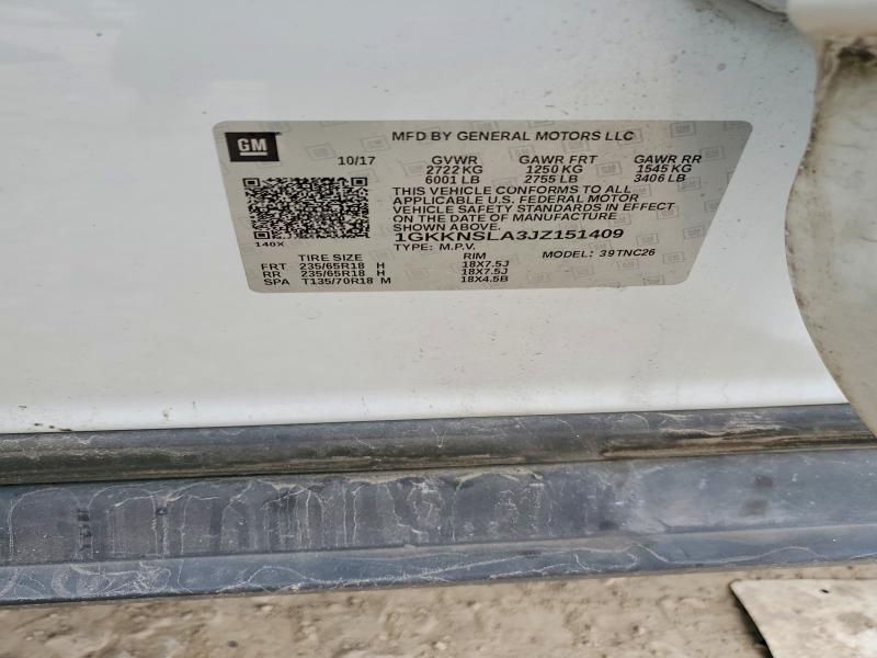 2018 Gmc Acadia მანქანა იყიდება აუქციონზე, vin: 1GKKNSLA3JZ151409, აუქციონის ნომერი: 78411965