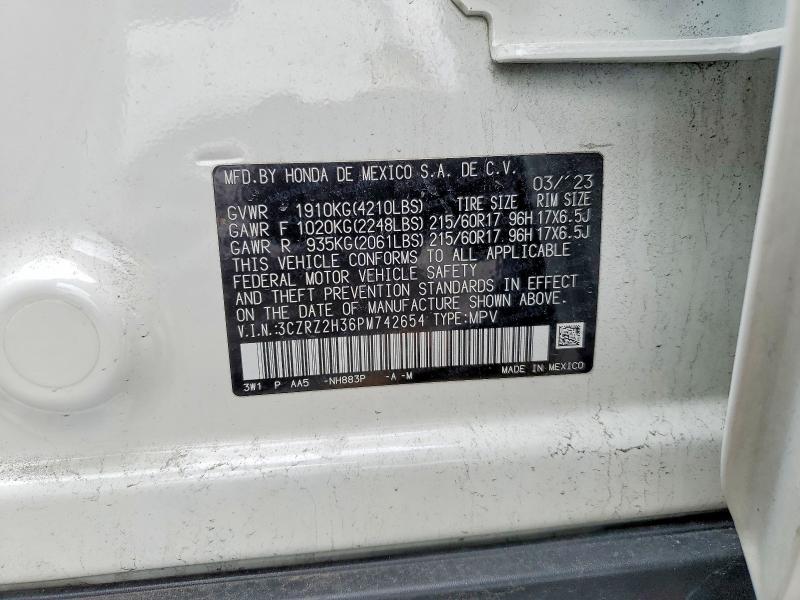 Продаж на аукціоні авто 2023 Honda Hr-v, vin: 3CZRZ2H36PM742654, номер лоту: 77019165