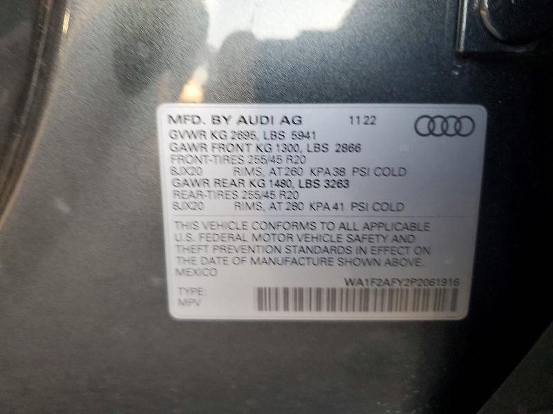 Aukcja sprzedaży 2023 Audi Q5 E, vin: WA1F2AFY2P2061916, numer aukcji: 75989775