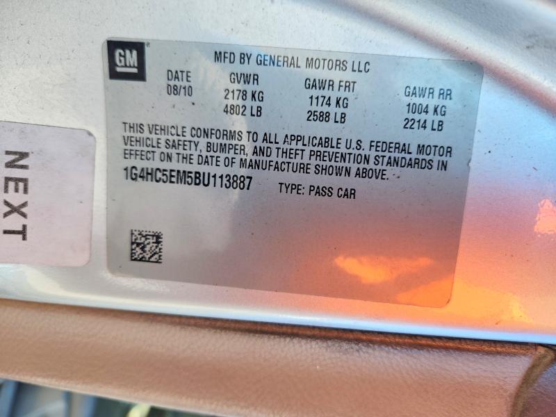 Продаж на аукціоні авто 2011 Buick Lucerne, vin: 1G4HC5EM5BU113887, номер лоту: 76198645