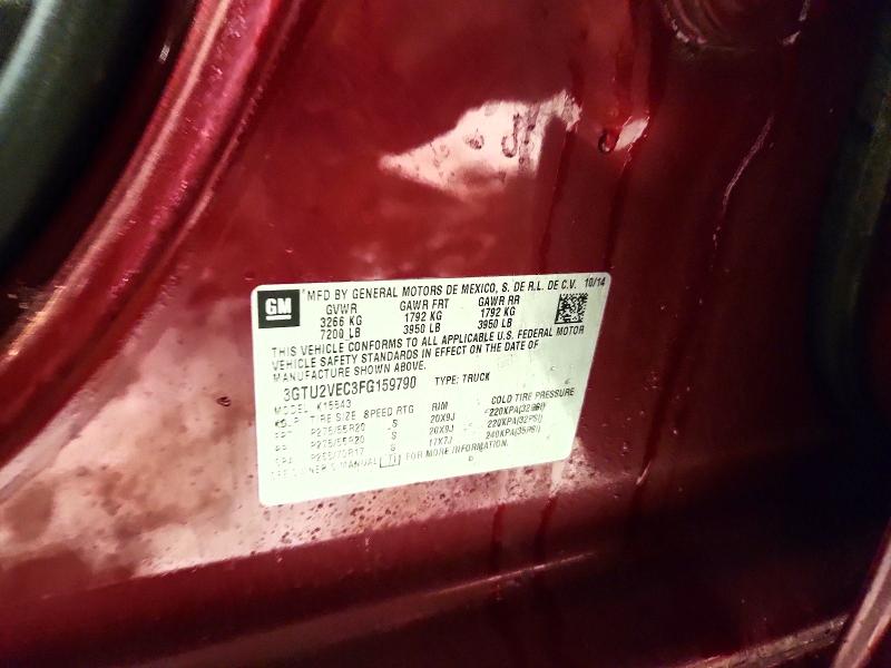 Aukcja sprzedaży 2015 Gmc Sierra, vin: 3GTU2VEC3FG159790, numer aukcji: 76317445