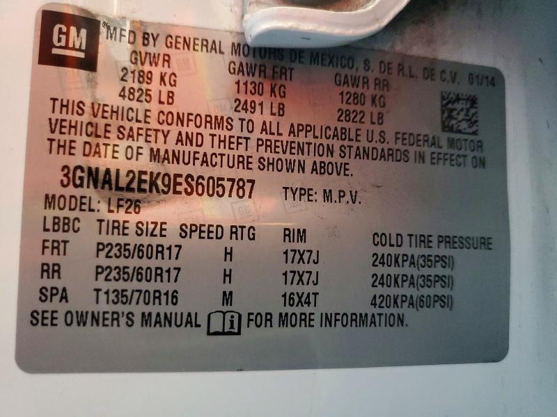 Продажа на аукционе авто 2014 Chevrolet Captiva, vin: 3GNAL2EK9ES605787, номер лота: 77337625
