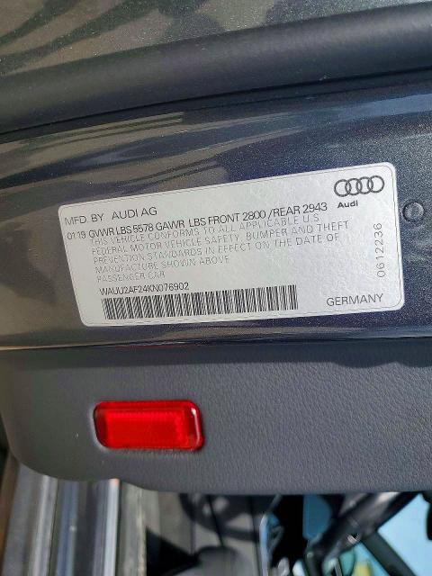 Aukcja sprzedaży 2019 Audi A7, vin: WAUU2AF24KN076902, numer aukcji: 76463605