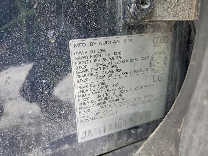 Aukcja sprzedaży 2017 Audi Q7, vin: WA1AHAF7XHD038759, numer aukcji: 78271285