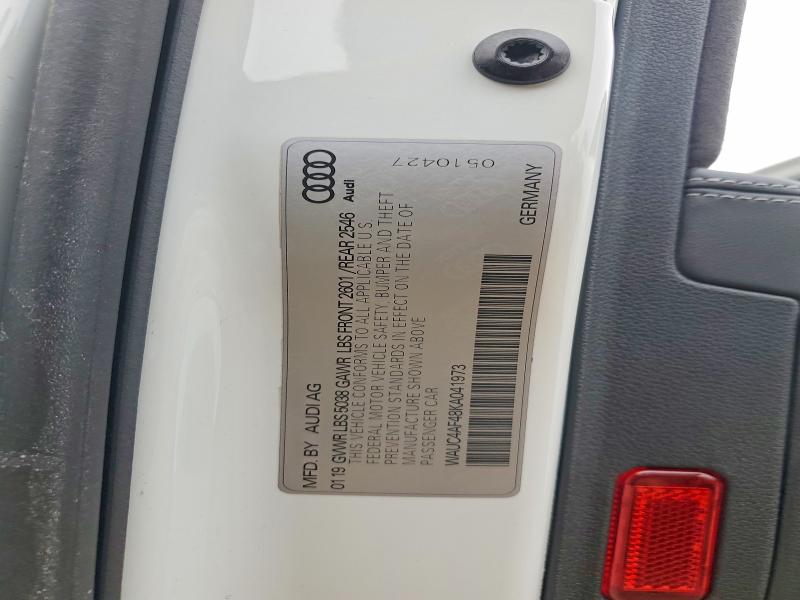 2019 Audi S4 მანქანა იყიდება აუქციონზე, vin: WAUC4AF48KA041973, აუქციონის ნომერი: 78536515
