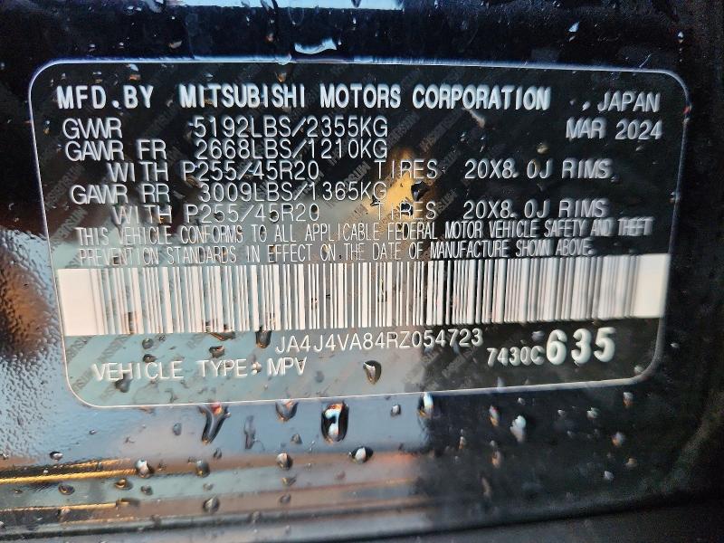 Продаж на аукціоні авто 2024 Mitsubishi Outlander, vin: JA4J4VA84RZ054723, номер лоту: 74926435