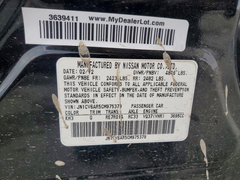 Aukcja sprzedaży 2012 Infiniti G37, vin: JN1CV6AR5CM975379, numer aukcji: 78143825