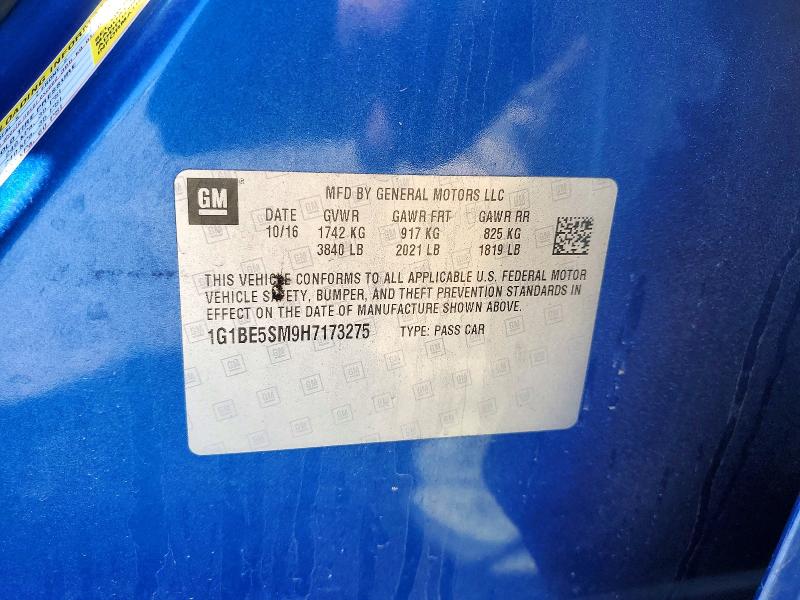 Продажа на аукционе авто 2017 Chevrolet Cruze, vin: 1G1BE5SM9H7173275, номер лота: 78492345