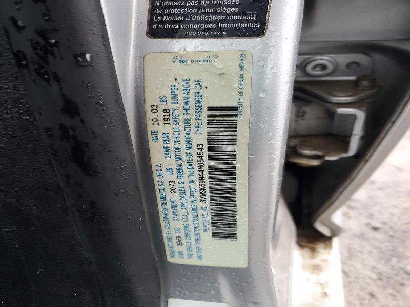 2004 Volkswagen Jetta მანქანა იყიდება აუქციონზე, vin: 3VWSK69M44M054543, აუქციონის ნომერი: 76930465