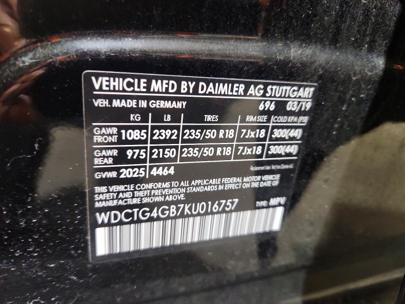 Продажа на аукционе авто 2019 Mercedes-benz Gla, vin: WDCTG4GB7KU016757, номер лота: 77525065