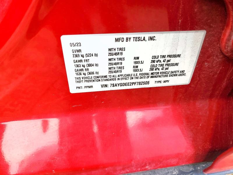 Продаж на аукціоні авто 2023 Tesla Model Y, vin: 7SAYGDEE2PF782505, номер лоту: 75947245