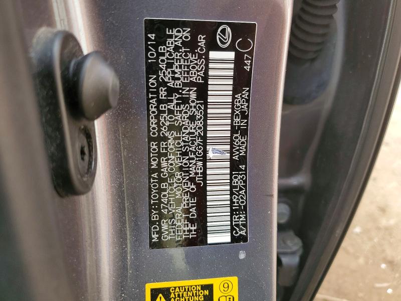 77348345 :رقم المزاد ، JTHBW1GG7F2083521 vin ، 2015 Lexus Es 300h مزاد بيع