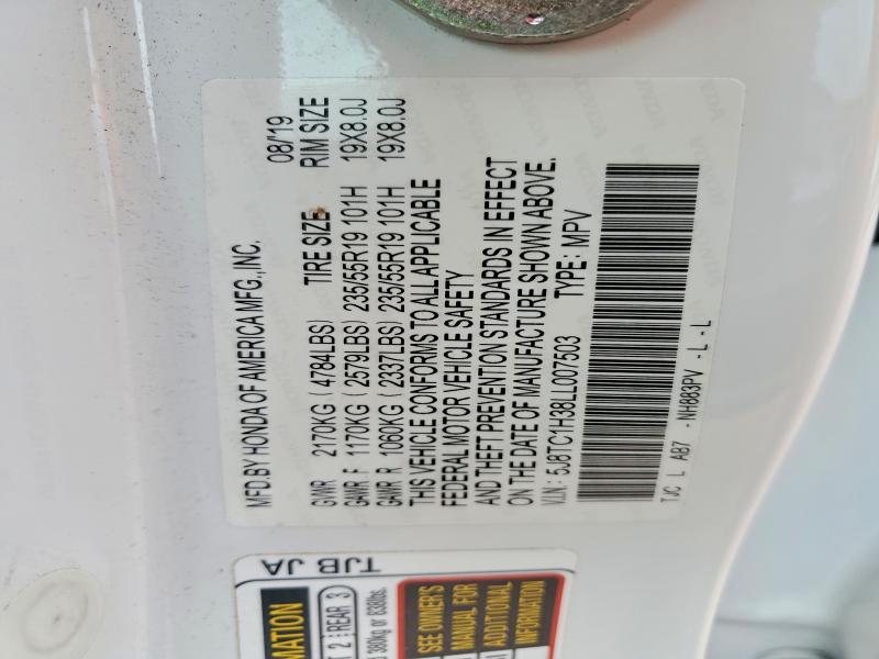 Продажа на аукционе авто 2020 Acura Rdx, vin: 5J8TC1H38LL007503, номер лота: 76783185