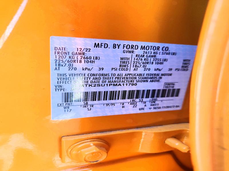 Продаж на аукціоні авто 2023 Ford Mustang Mach-e, vin: 3FMTK2SU1PMA11790, номер лоту: 78434645