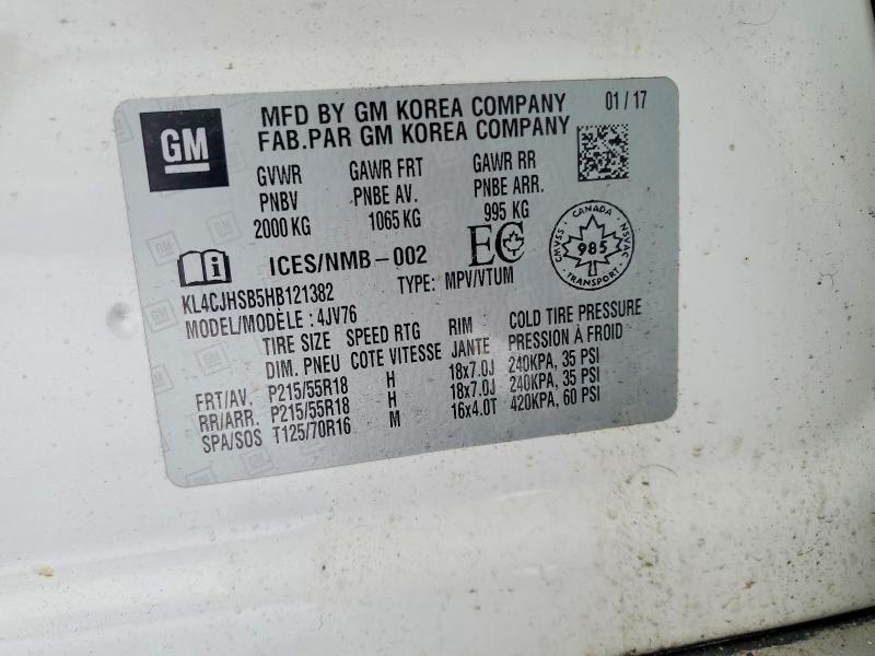 Aukcja sprzedaży 2017 Buick Encore, vin: KL4CJHSB5HB121382, numer aukcji: 78346015