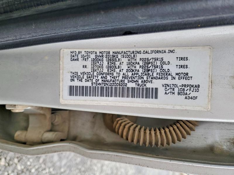Aukcja sprzedaży 2002 Toyota Tacoma, vin: 5TEHN72N12Z005202, numer aukcji: 78292865
