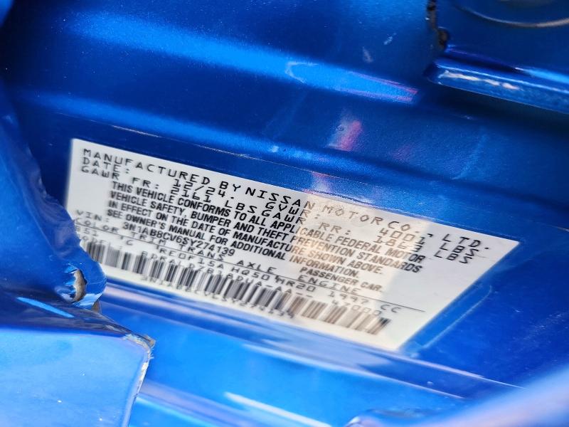 2025 Nissan Sentra მანქანა იყიდება აუქციონზე, vin: 3N1AB8CV6SY274139, აუქციონის ნომერი: 77605515