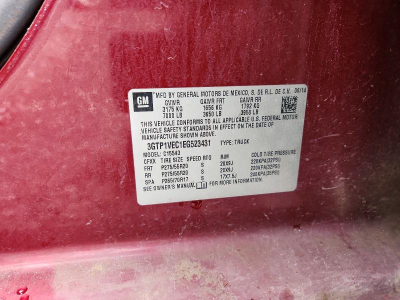 75464935 :رقم المزاد ، 3GTP1VEC1EG523431 vin ، 2014 Gmc Sierra مزاد بيع