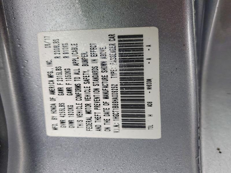 2017 Honda Accord მანქანა იყიდება აუქციონზე, vin: 1HGCT1B89HA009252, აუქციონის ნომერი: 78521125