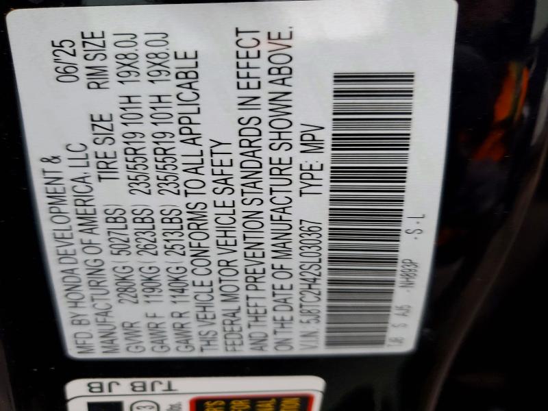 Aukcja sprzedaży 2025 Acura Rdx, vin: 5J8TC2H42SL030367, numer aukcji: 76819735