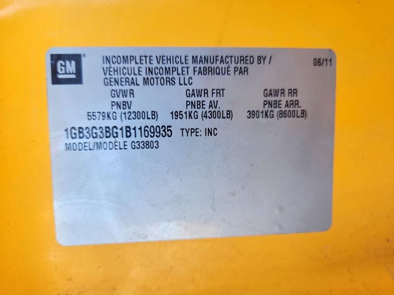Aukcja sprzedaży 2011 Chevrolet Minotour G3500, vin: 1GB3G3BG1B1169935, numer aukcji: 75948385