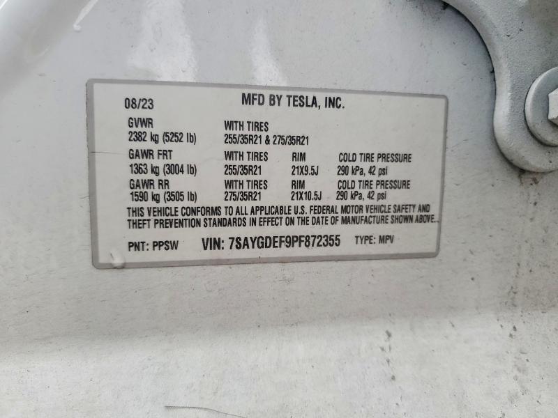 Aukcja sprzedaży 2023 Tesla Model Y, vin: 7SAYGDEF9PF872355, numer aukcji: 77880645
