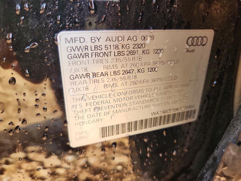 Продаж на аукціоні авто 2019 Audi Q3, vin: WA1AECF39K1075585, номер лоту: 77510015