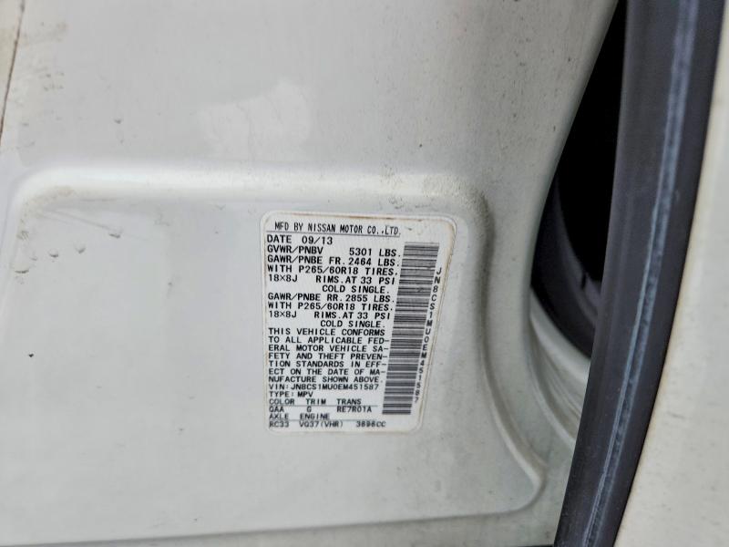 Продажа на аукционе авто 2014 Infiniti Qx70, vin: JN8CS1MU0EM451587, номер лота: 75930065