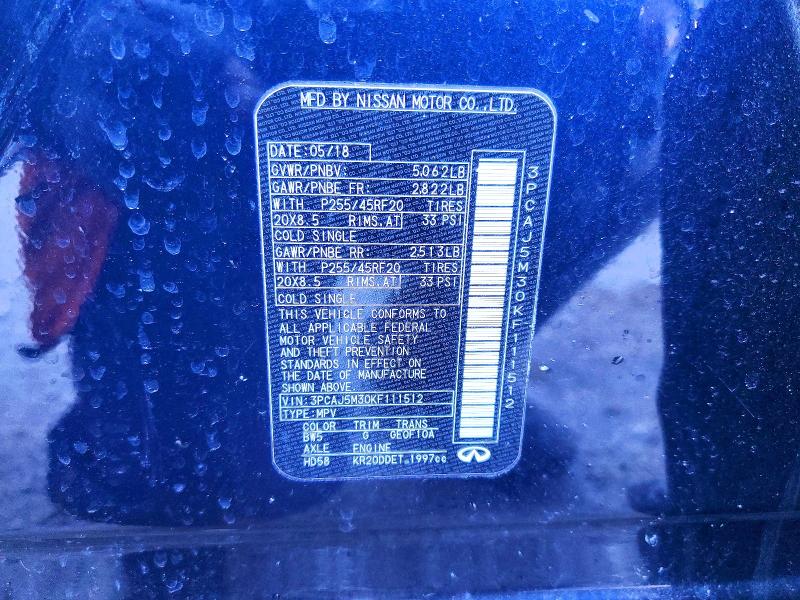 Aukcja sprzedaży 2019 Infiniti Qx50, vin: 3PCAJ5M30KF111512, numer aukcji: 75771465