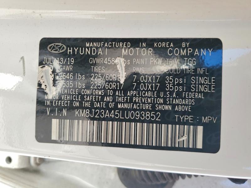 Продаж на аукціоні авто 2020 Hyundai Tucson, vin: KM8J23A45LU093852, номер лоту: 77376535