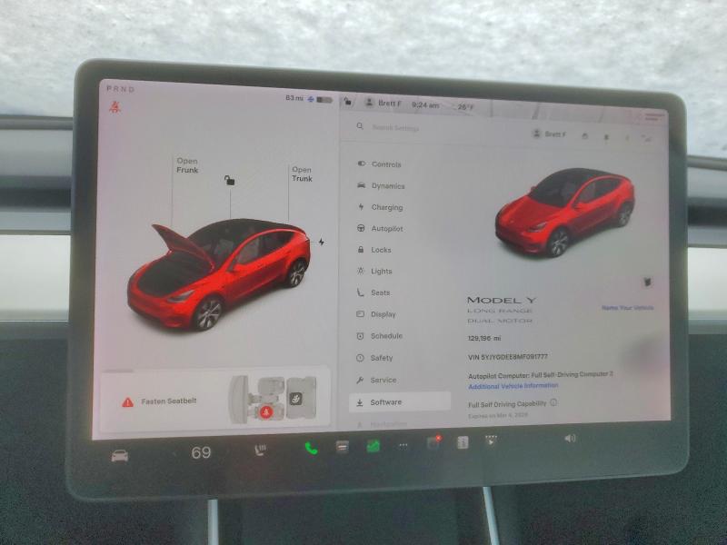 Продаж на аукціоні авто 2021 Tesla Model Y, vin: 5YJYGDEE8MF091777, номер лоту: 78297945