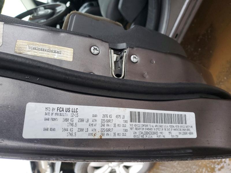Продажа на аукционе авто 2016 Jeep Compass, vin: 1C4NJDBBXGD638493, номер лота: 77871295