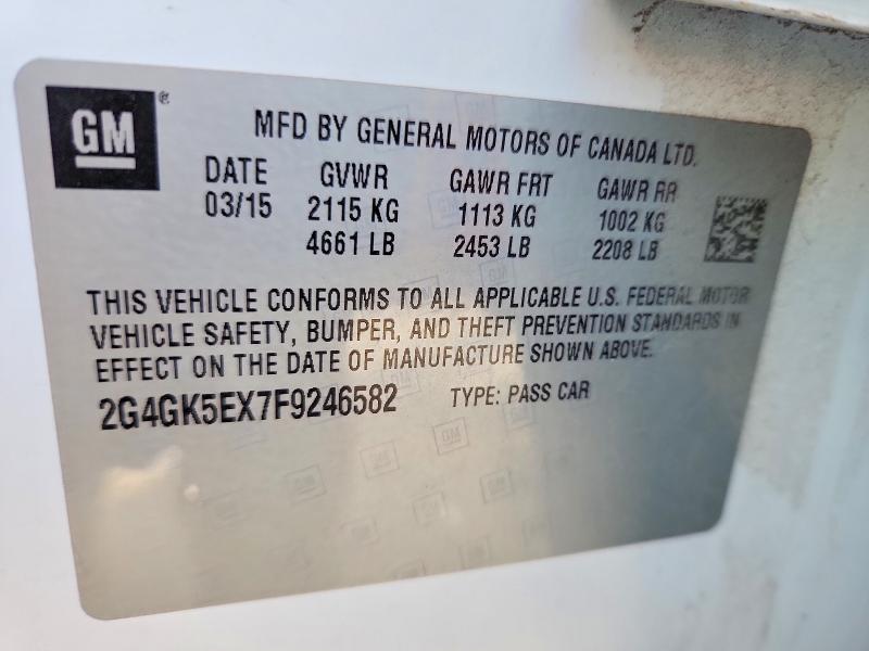 Продаж на аукціоні авто 2015 Buick Regal, vin: 2G4GK5EX7F9246582, номер лоту: 78692265