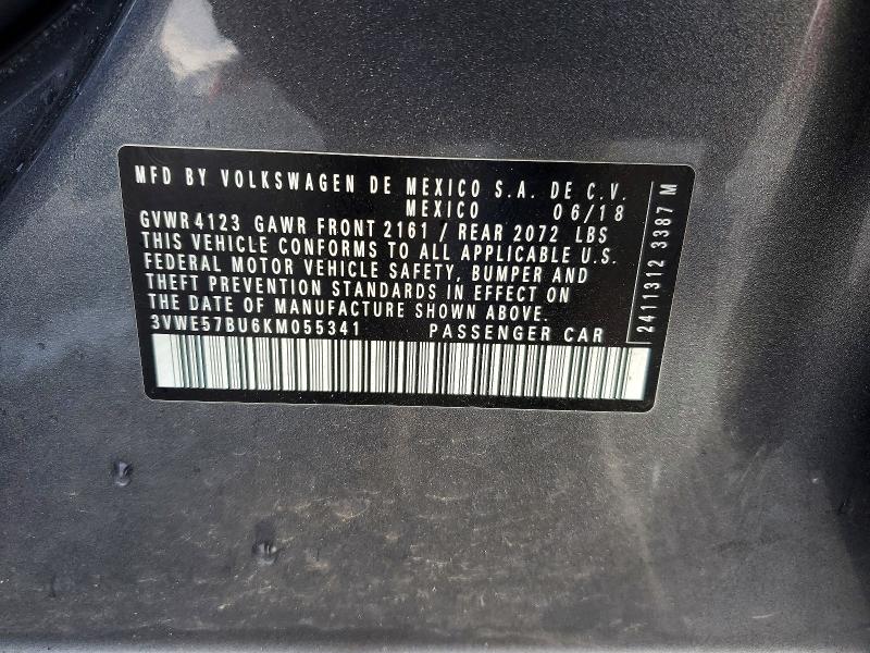 Aukcja sprzedaży 2019 Volkswagen Jetta, vin: 3VWE57BU6KM055341, numer aukcji: 78182405