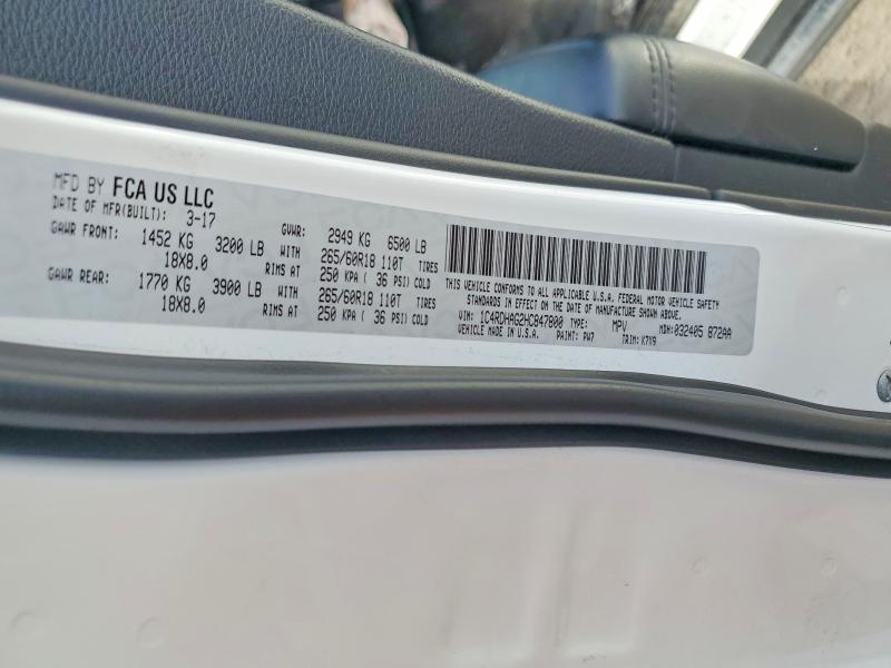 79003855 :رقم المزاد ، 1C4RDHAG2HC847800 vin ، 2017 Dodge Durango مزاد بيع