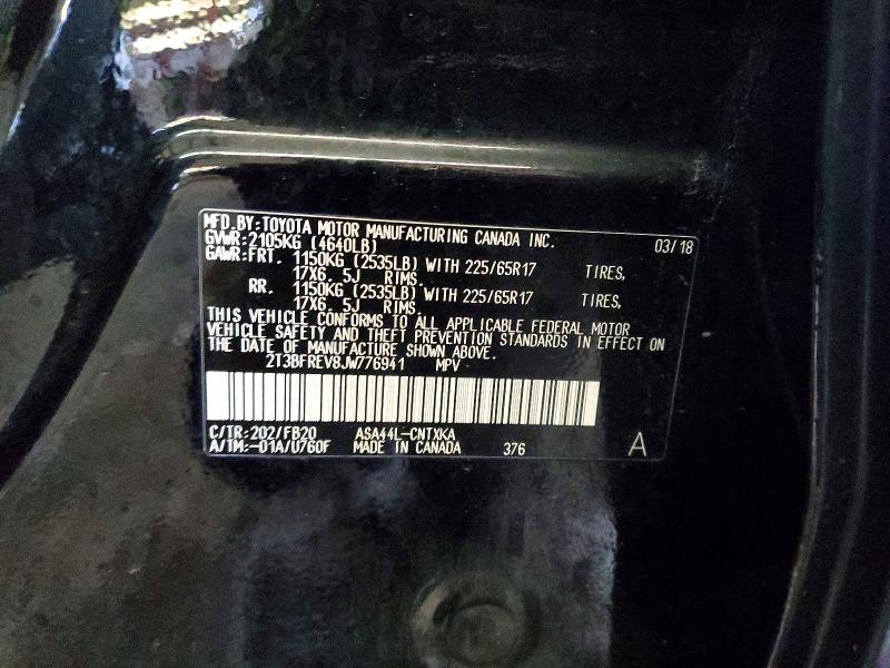 Aukcja sprzedaży 2018 Toyota Rav4, vin: 2T3BFREV8JW776941, numer aukcji: 75006425