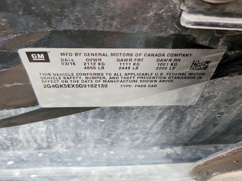 79231595 :رقم المزاد ، 2G4GK5EX0G9182130 vin ، 2016 Buick Regal مزاد بيع