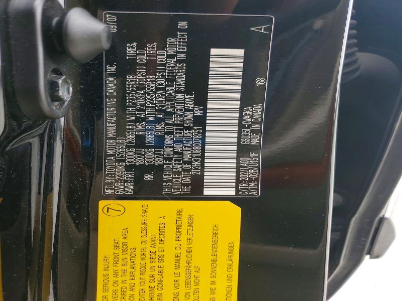Auction sale of the 2008 Lexus Rx, vin: 2T2HK31U88C078751, lot number: 78689595