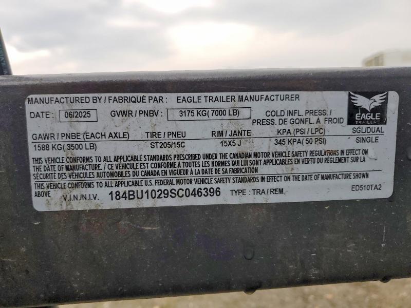 Продажа на аукционе авто 2025 Eagle Unknown, vin: 184BU1029SC046396, номер лота: 77003275