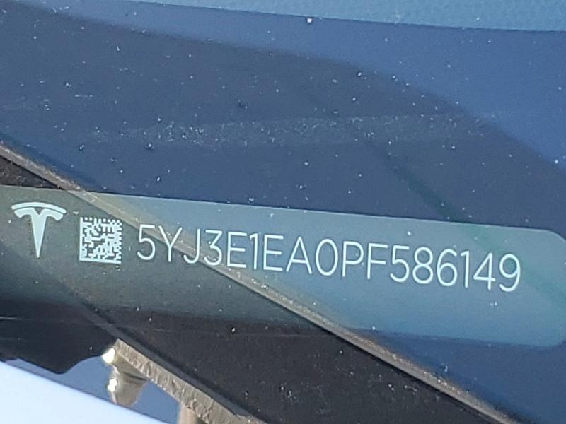 Продажа на аукционе авто 2023 Tesla Model 3, vin: 5YJ3E1EA0PF586149, номер лота: 75552585