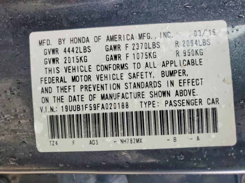2015 Acura Tlx მანქანა იყიდება აუქციონზე, vin: 19UUB1F59FA020188, აუქციონის ნომერი: 78805845