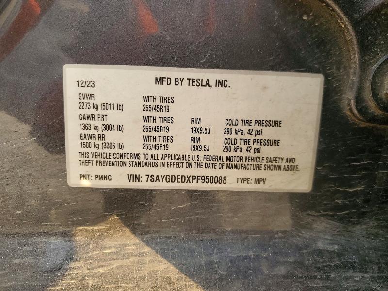 77333015 :رقم المزاد ، 7SAYGDEDXPF950088 vin ، 2023 Tesla Model Y مزاد بيع
