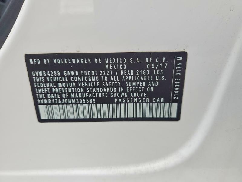Продаж на аукціоні авто 2017 Volkswagen Jetta, vin: 3VWD17AJ0HM395589, номер лоту: 78648545