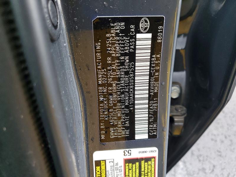 2025 Toyota Camry მანქანა იყიდება აუქციონზე, vin: 4T1DAACK8SU587525, აუქციონის ნომერი: 77177635