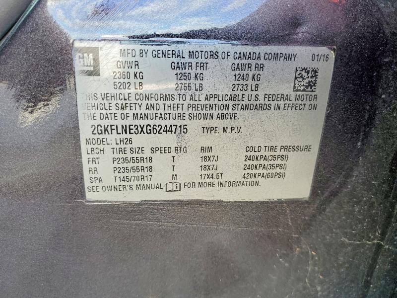 Продаж на аукціоні авто 2016 Gmc Terrain, vin: 2GKFLNE3XG6244715, номер лоту: 75297465