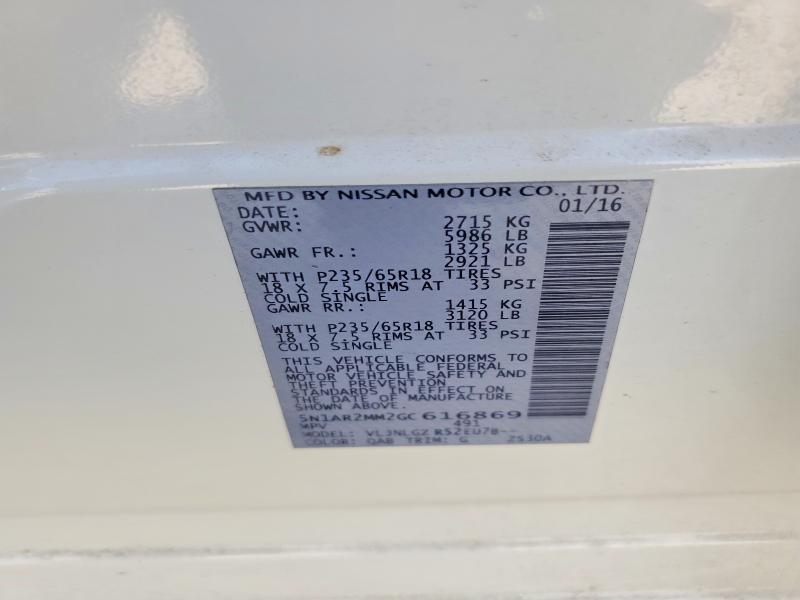 Aukcja sprzedaży 2016 Nissan Pathfinder, vin: 5N1AR2MM2GC616869, numer aukcji: 76836385